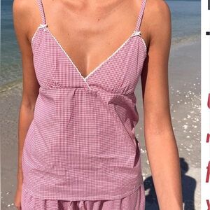 NWT Brandy Melville Pink Gingham Top